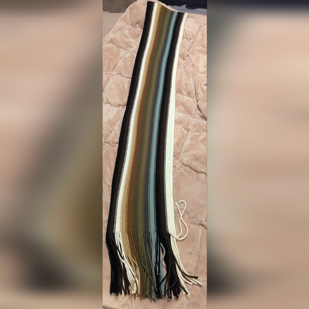 Cejon Multi Colored Striped Long Scarf